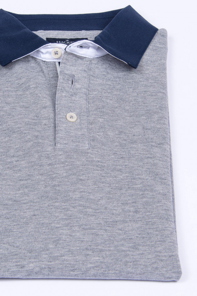 Hackett London Poloshirt RIVIERA in Grau meliert