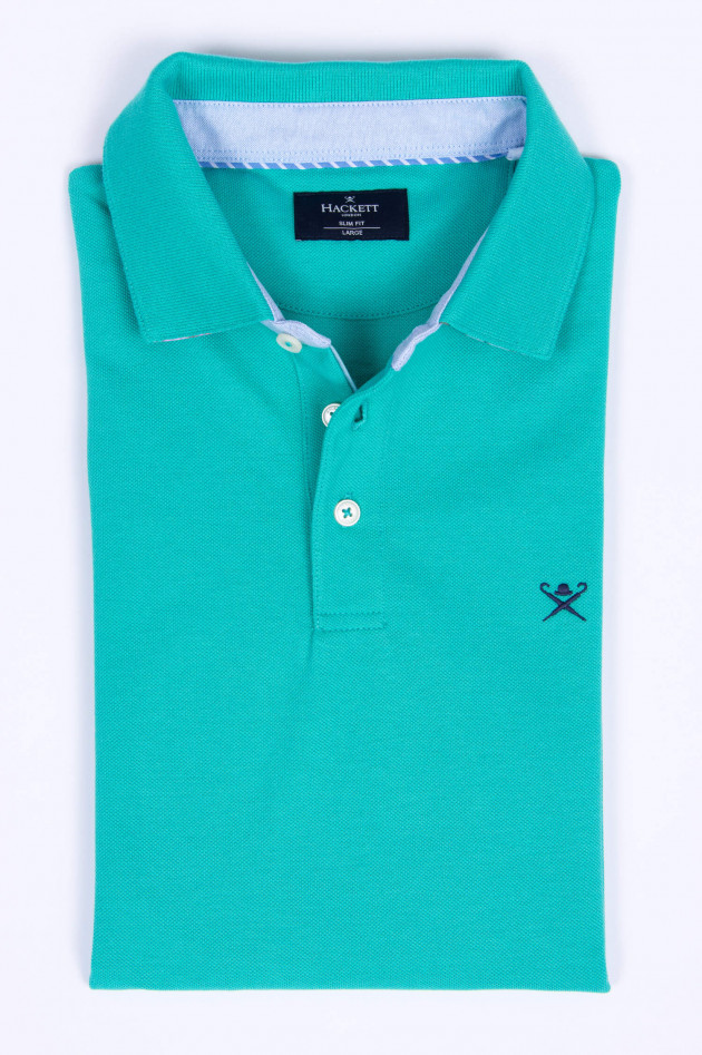 Hackett London Poloshirt mit dezentem Korallenmuster in Mint