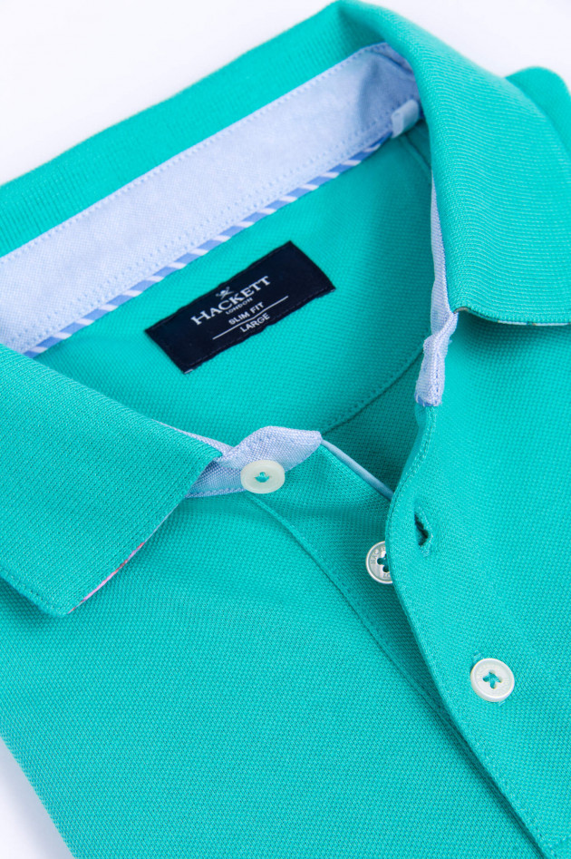 Hackett London Poloshirt mit dezentem Korallenmuster in Mint