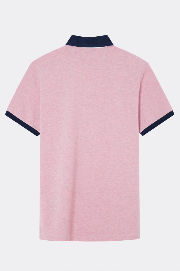 Hackett London Poloshirt mit Kontrastkragen in Rosa