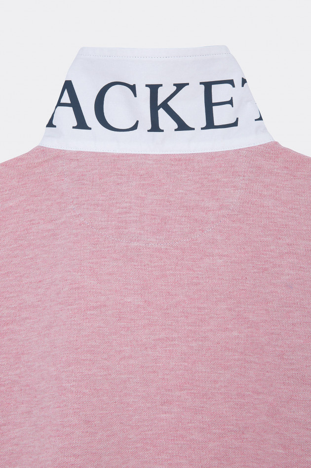 Hackett London Poloshirt mit Kontrastkragen in Rosa