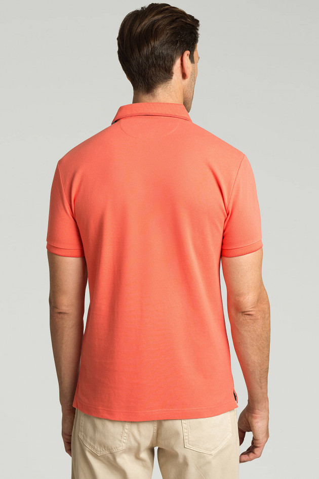 Hackett London Poloshirt mit Korallenmuster-Details in Koralle