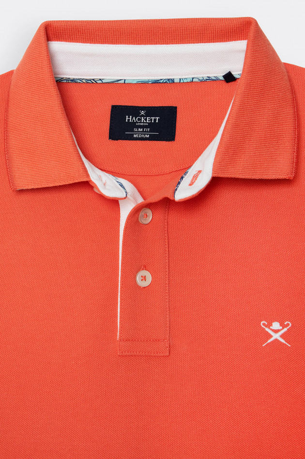 Hackett London Poloshirt mit Korallenmuster-Details in Koralle