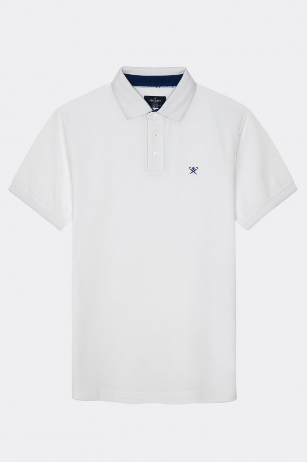 Hackett London Poloshirt mit Korallenmuster-Details in Weiß