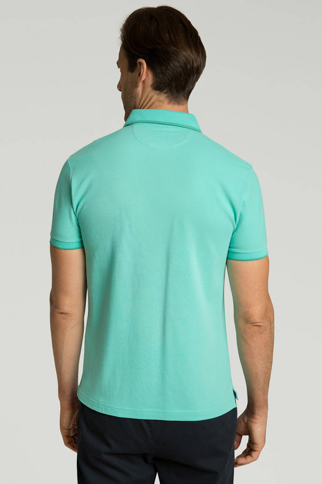 Hackett London Poloshirt mit Korallenmuster-Details in Mint