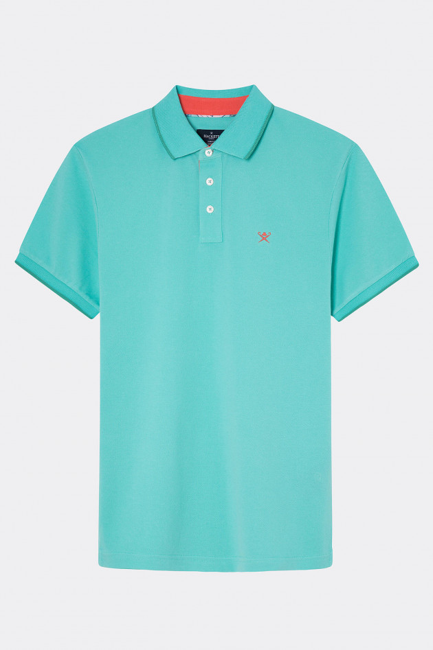 Hackett London Poloshirt mit Korallenmuster-Details in Mint