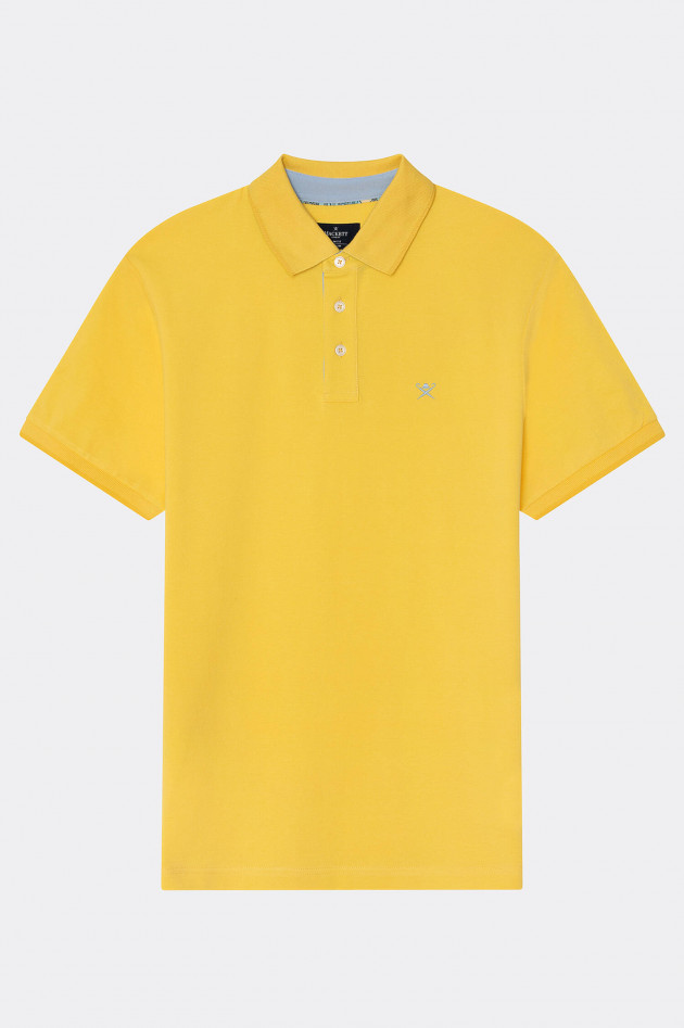 Hackett London Poloshirt mit Korallenmuster-Details in Gelb
