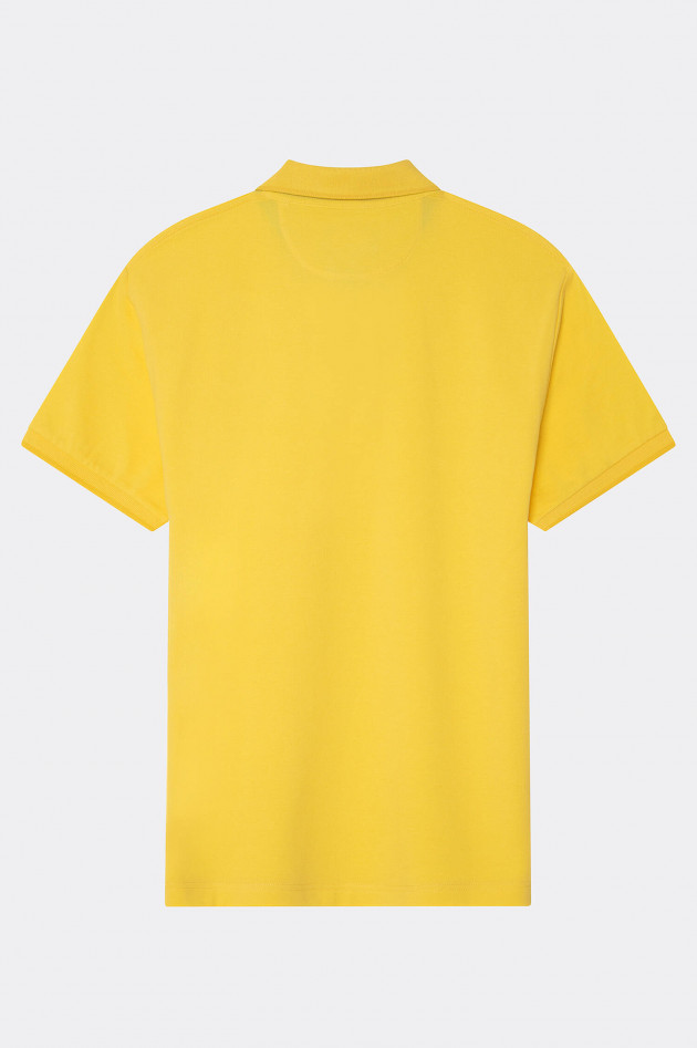 Hackett London Poloshirt mit Korallenmuster-Details in Gelb