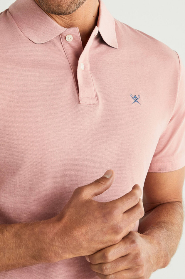 Hackett London Polo mit Logo-Stitching in Rosé