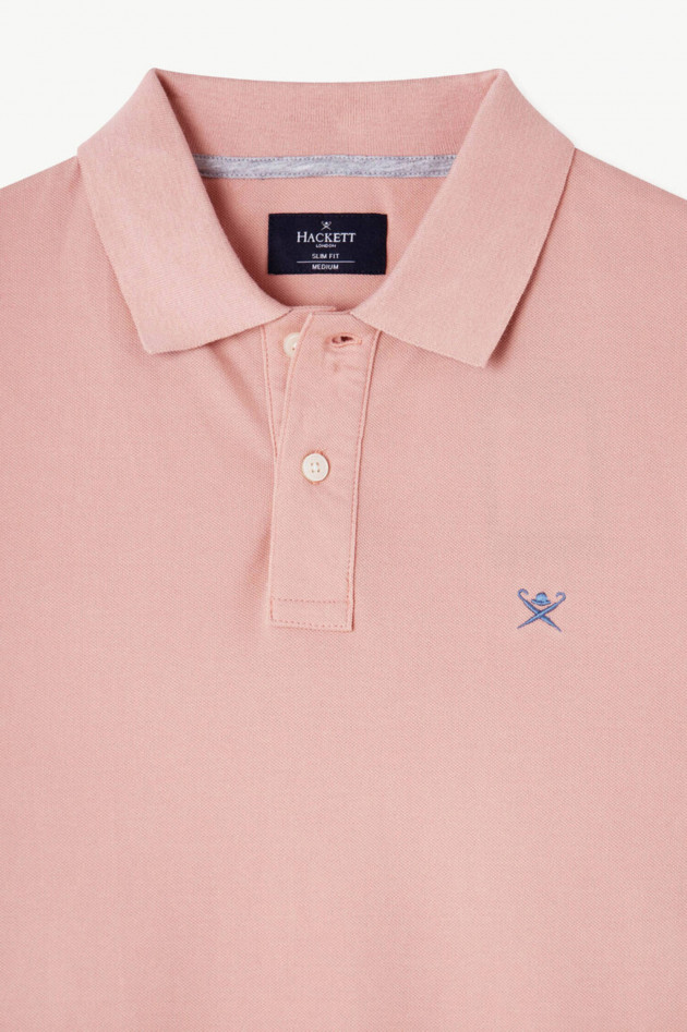 Hackett London Polo mit Logo-Stitching in Rosé