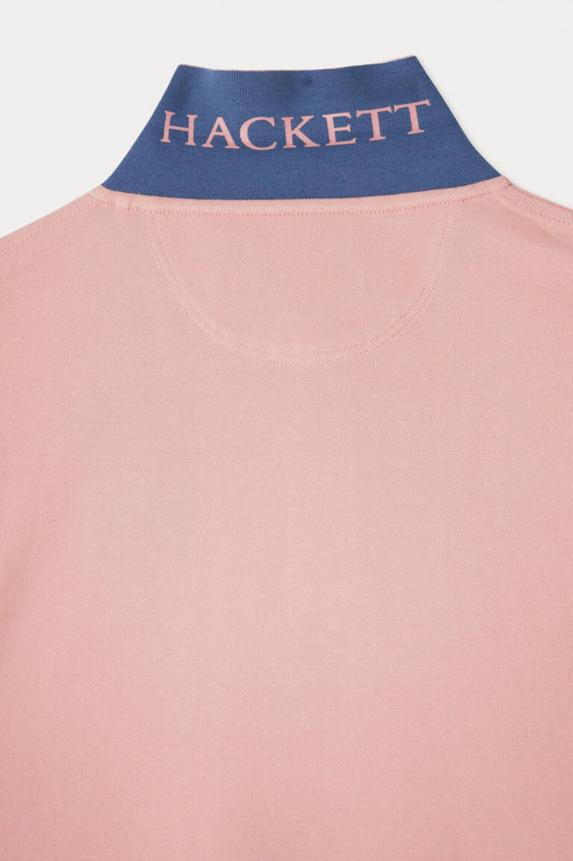 Hackett London Polo mit Logo-Stitching in Rosé