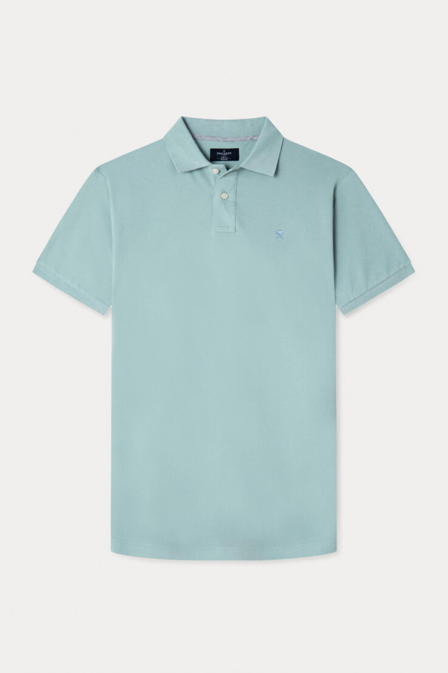 Hackett London Polo mit Logo-Stitching in Graublau