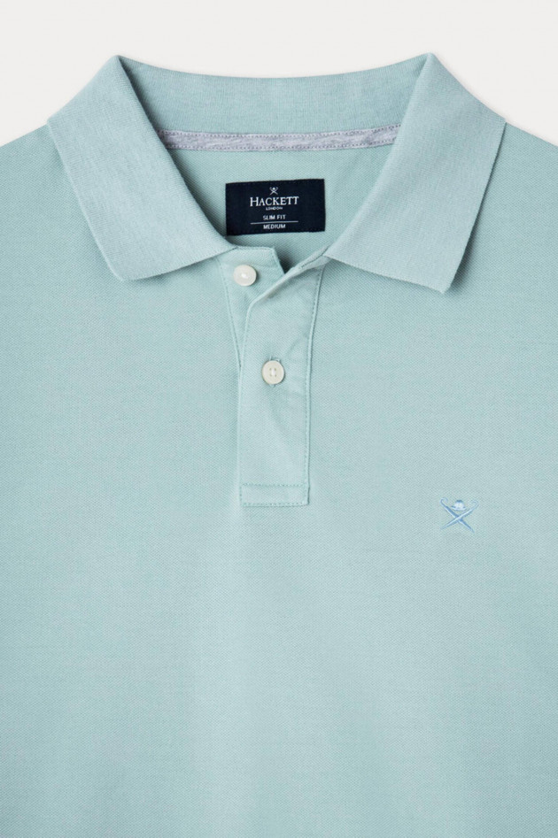Hackett London Polo mit Logo-Stitching in Graublau