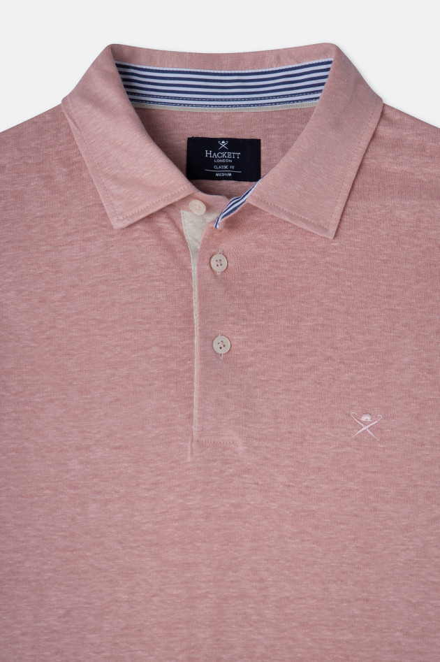 Hackett London Poloshirt aus Leinen in Rosé