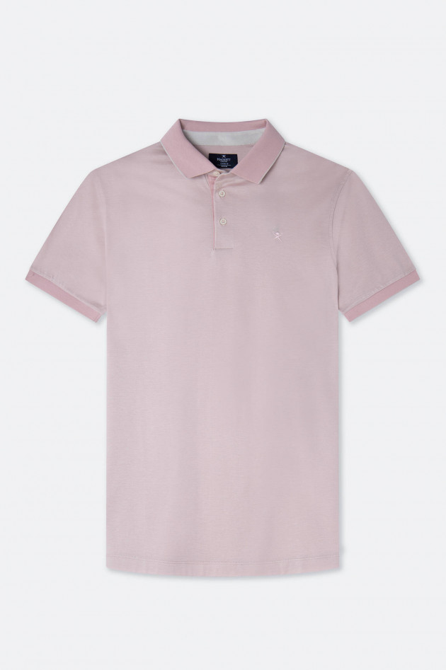 Hackett London Gestreiftes Jersey-Poloshirt in Rosé