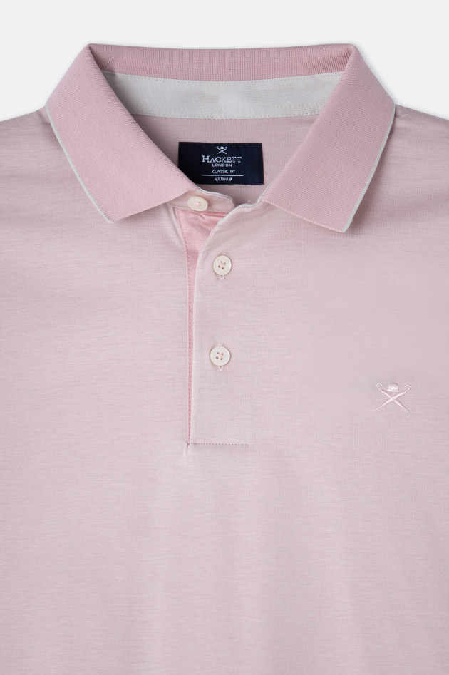 Hackett London Gestreiftes Jersey-Poloshirt in Rosé