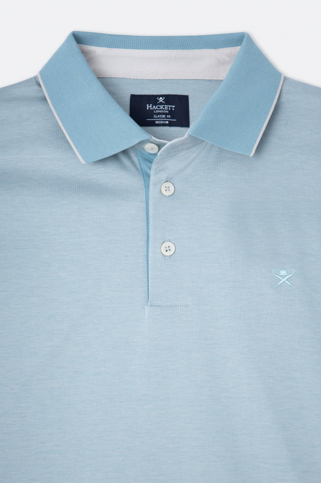 Hackett London Gestreiftes Jersey-Poloshirt in Mint