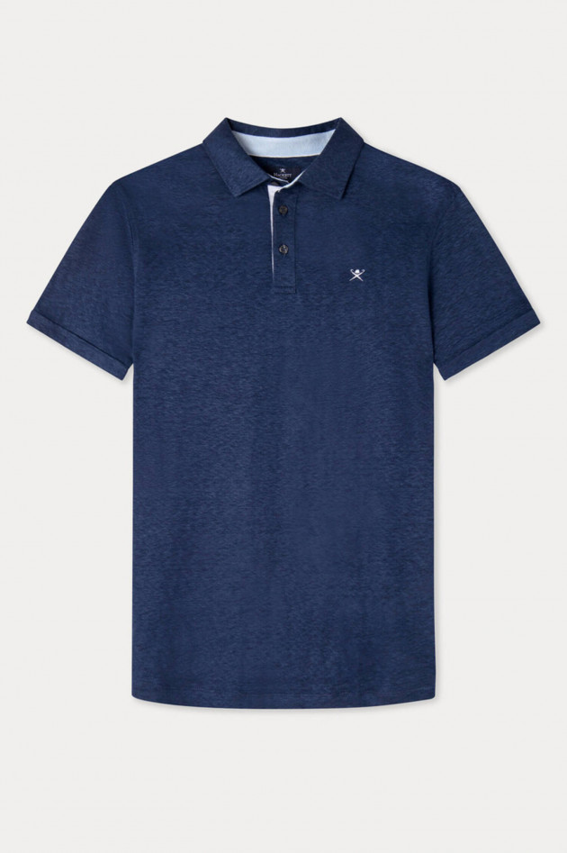 Hackett London Polo aus Leinen in Kobaltblau