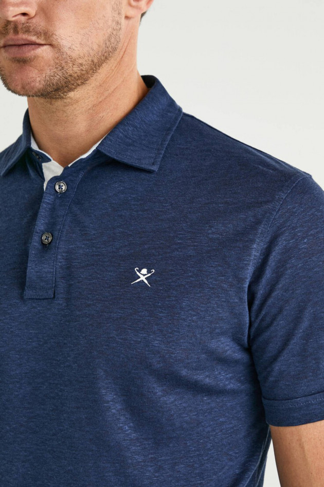 Hackett London Polo aus Leinen in Kobaltblau