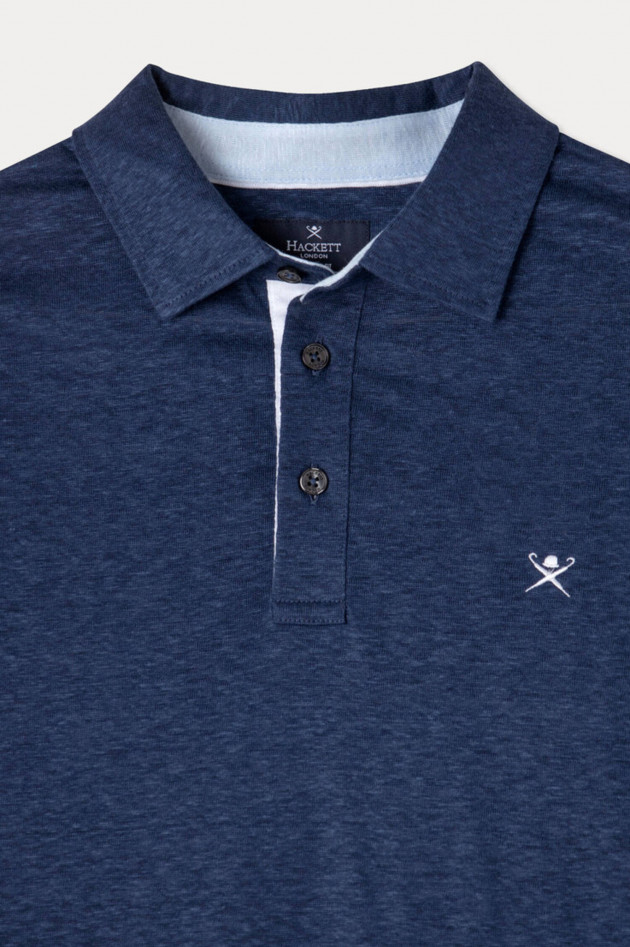 Hackett London Polo aus Leinen in Kobaltblau