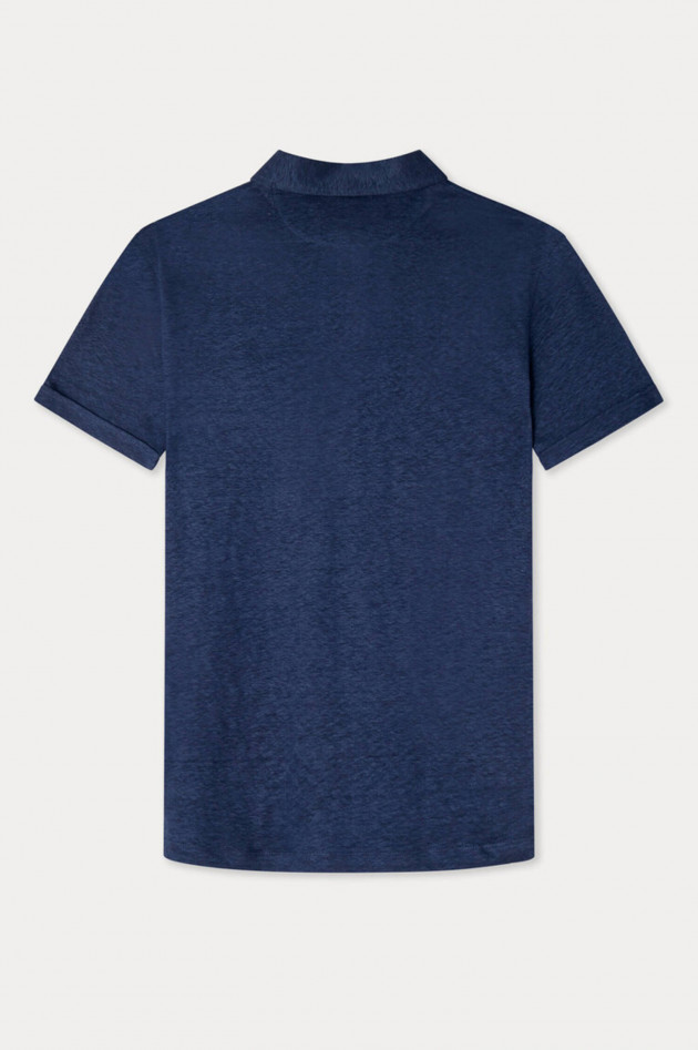 Hackett London Polo aus Leinen in Kobaltblau