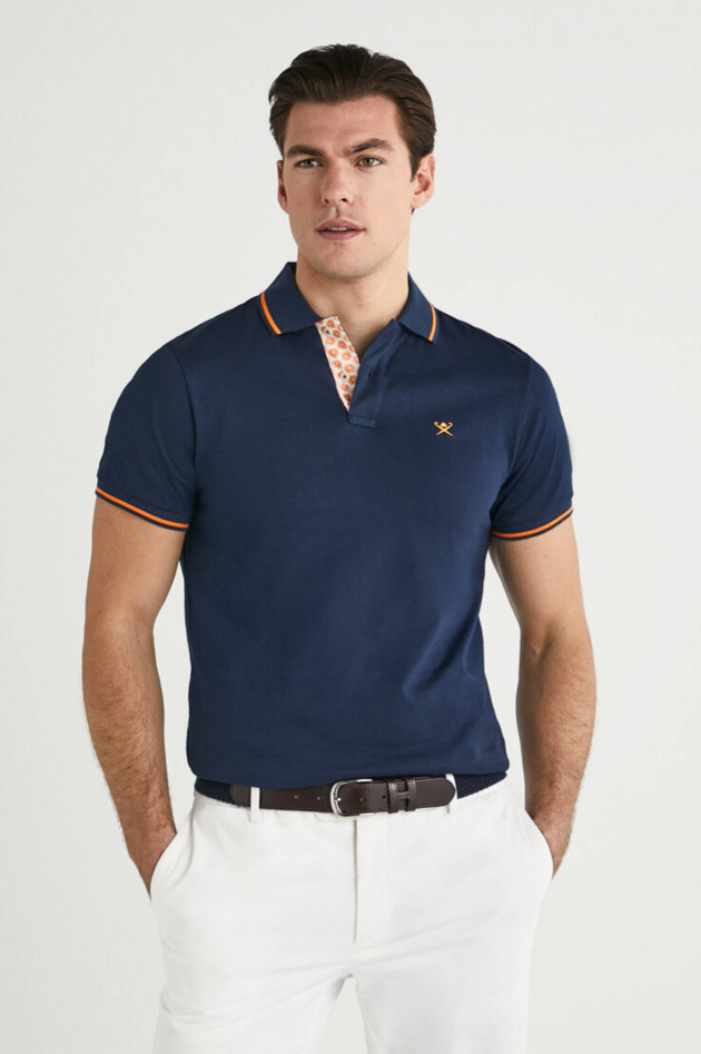 Hackett London Jersey-Poloshirt in Navy