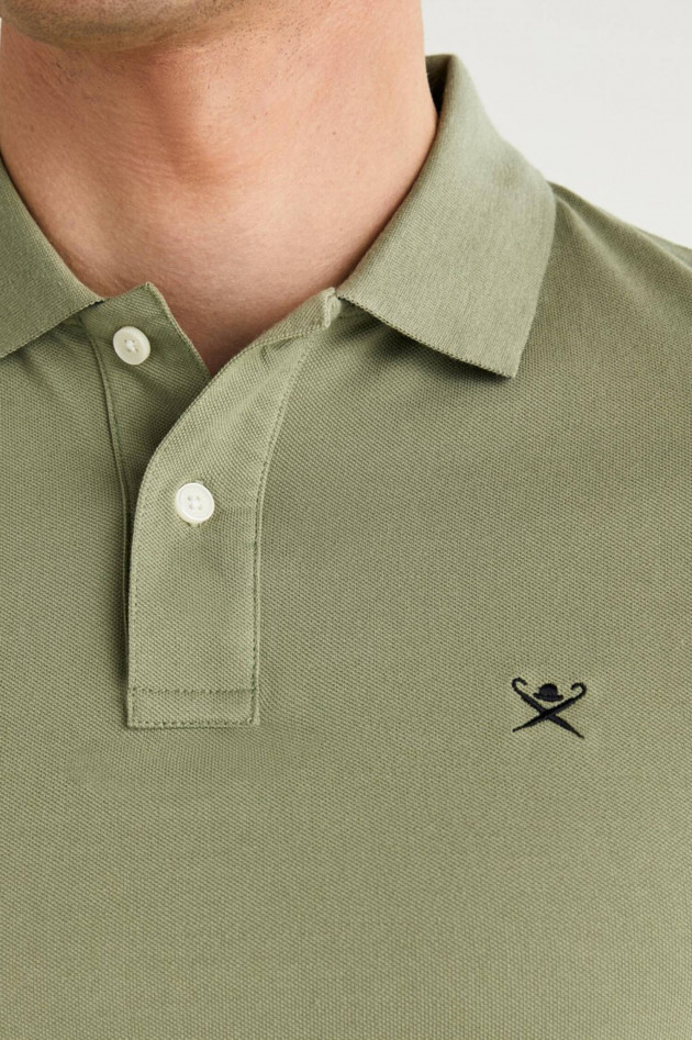 Hackett London Polo mit Logo-Stitching in Oliv
