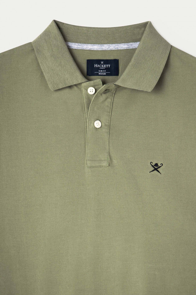 Hackett London Polo mit Logo-Stitching in Oliv