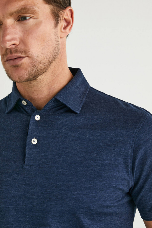 Hackett London Poloshirt mit hohem Stretchanteil in Navy