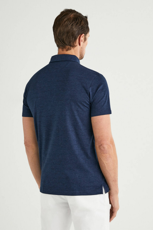 Hackett London Poloshirt mit hohem Stretchanteil in Navy