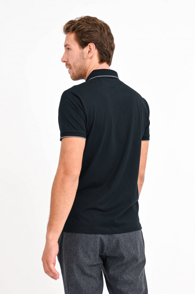 Hackett London Polo mit Logo-Stitching in Schwarz