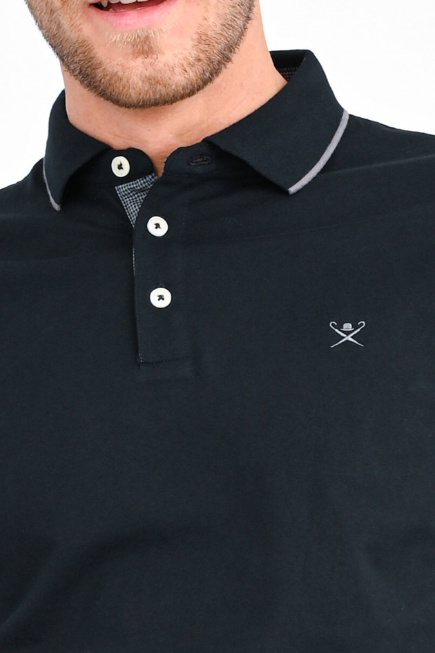 Hackett London Polo mit Logo-Stitching in Schwarz