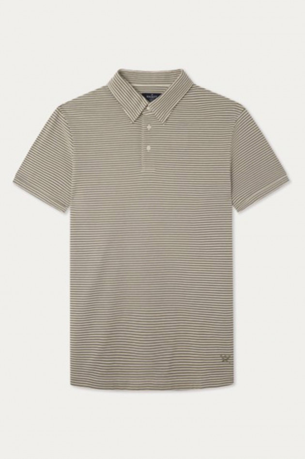 Hackett London Poloshirt mit Streifen in Khaki