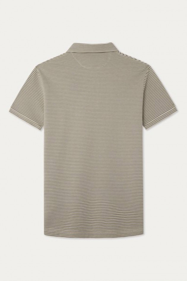 Hackett London Poloshirt mit Streifen in Khaki