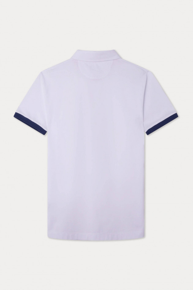 Hackett London Poloshirt mit Kontraststreifen in Weiß