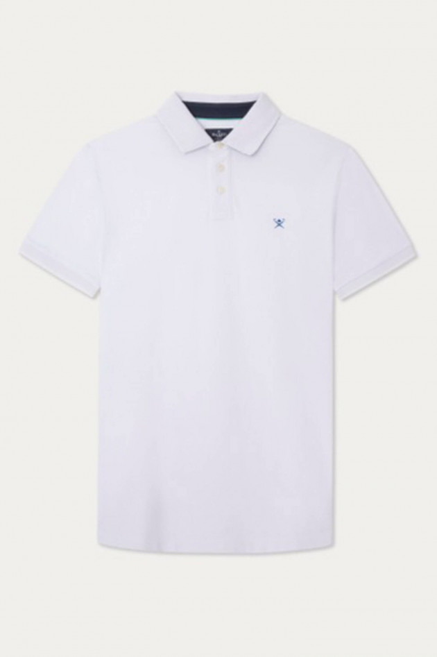 Hackett London Poloshirt mit leichter Struktur in Weiß