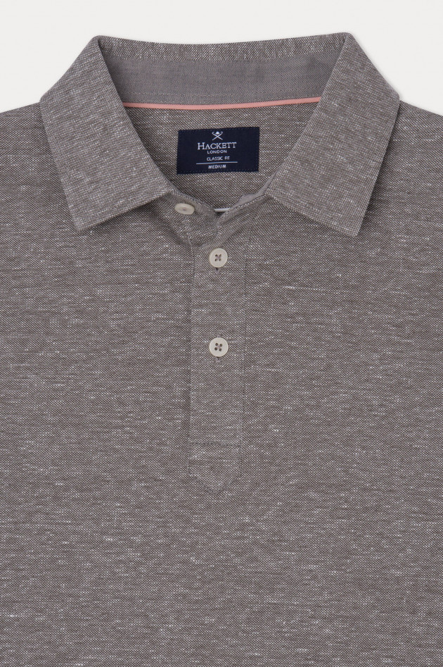 Hackett London Poloshirt aus hochwertigem Material-Mix in Grau