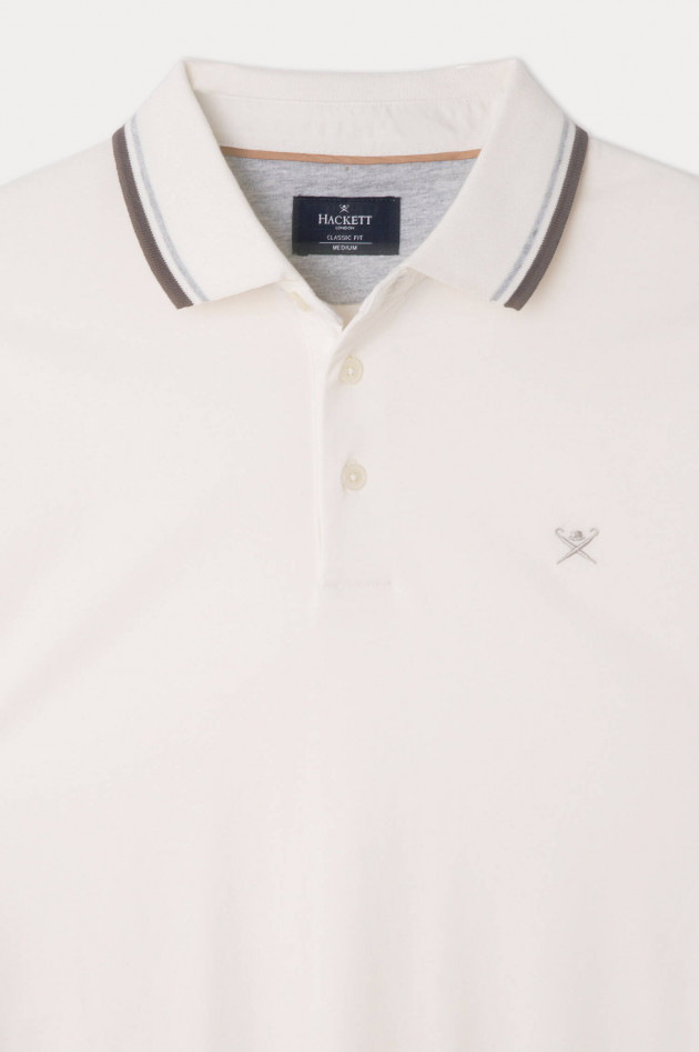 Hackett London Poloshirt mit Streifen-Details in Weiß