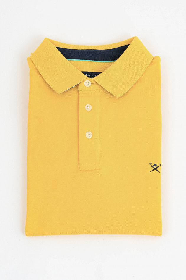 Hackett London Poloshirt mit leichter Struktur in Gelb