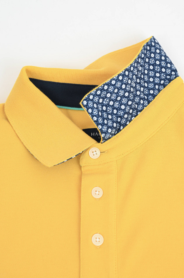Hackett London Poloshirt mit leichter Struktur in Gelb