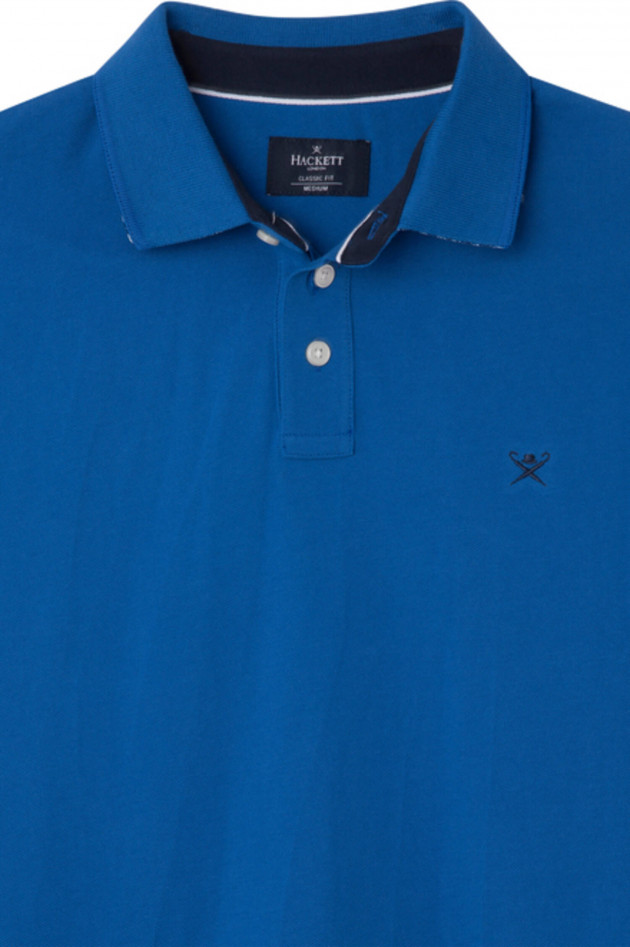 Hackett London Poloshirt mit leichter Struktur in Blau