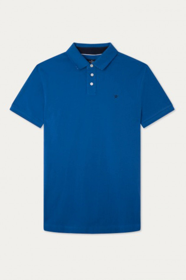 Hackett London Poloshirt mit leichter Struktur in Blau