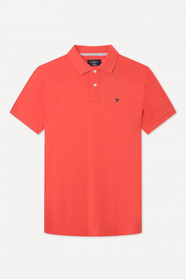 Hackett London Polo mit Logo-Stitching in Koralle