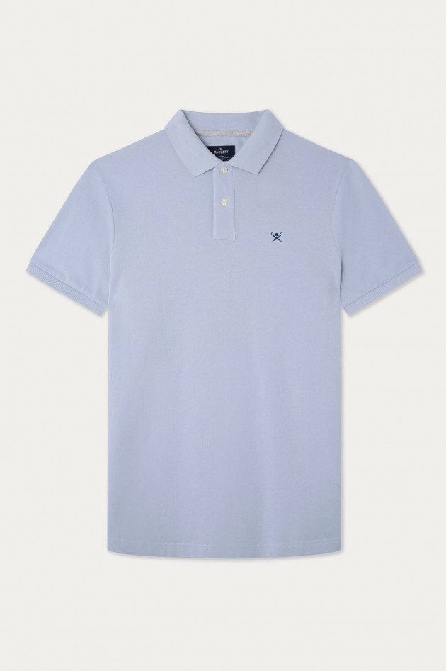 Hackett London Poloshirt mit Logo-Stickerei in Hellblau