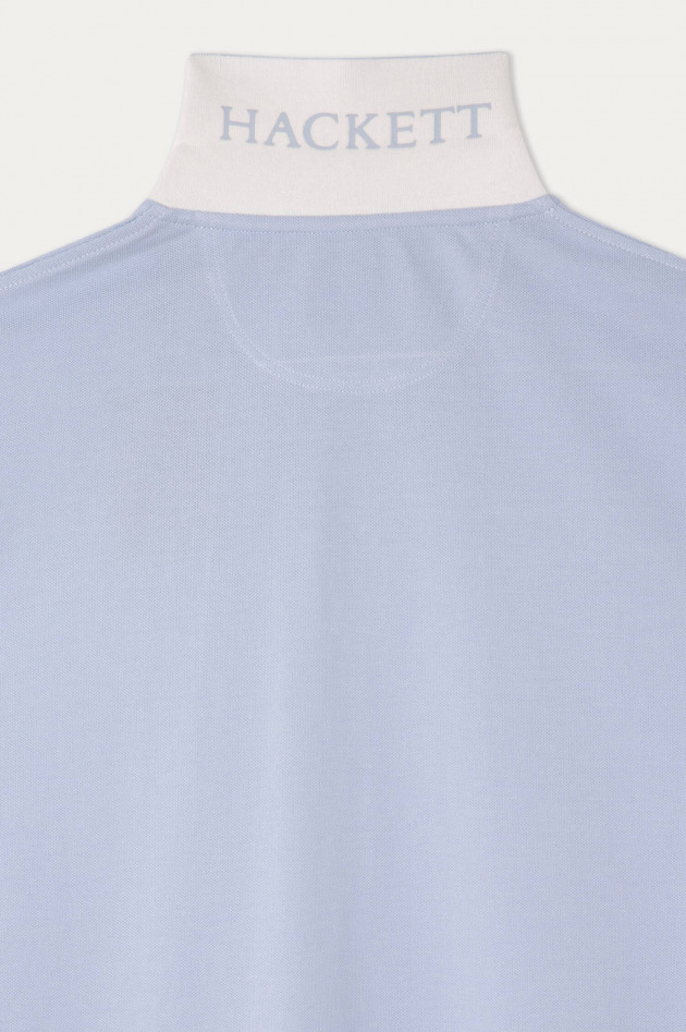 Hackett London Poloshirt mit Logo-Stickerei in Hellblau