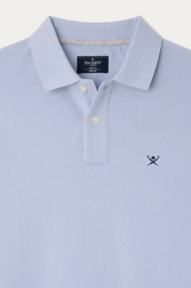 Hackett London Poloshirt mit Logo-Stickerei in Hellblau