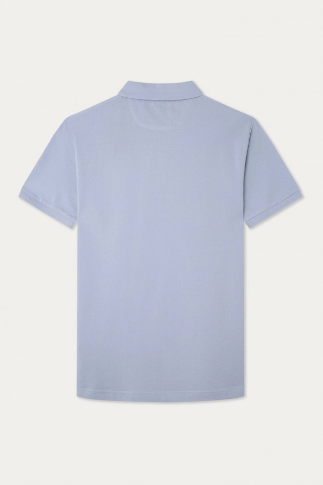 Hackett London Poloshirt mit Logo-Stickerei in Hellblau