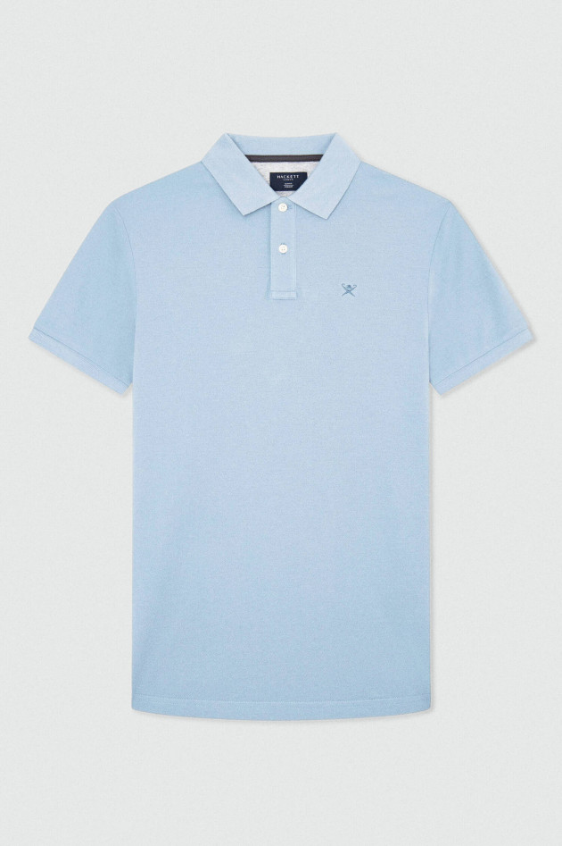 Hackett London Poloshirt mit Stickerei in Hellblau