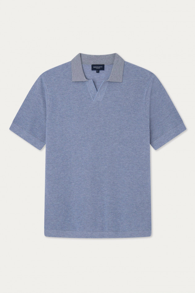 Hackett London Poloshirt mit Struktur in Blau