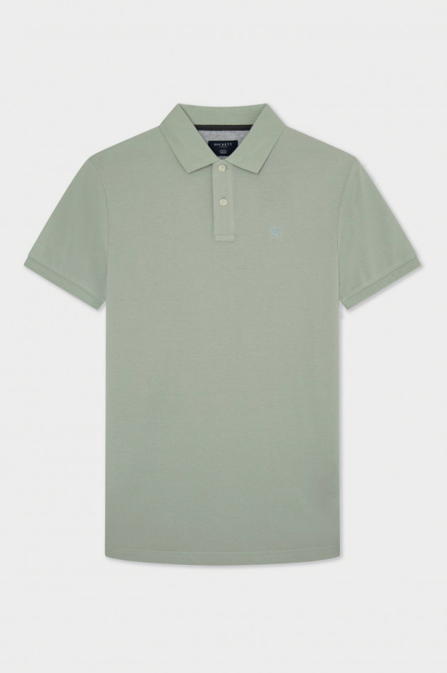 Hackett London Poloshirt mit Stickerei in Salbeigrün